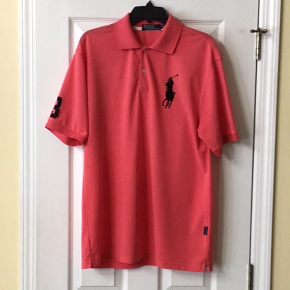 Polo Ralph Lauren Men’s Salmon colored Polo Shirt with large Black Pony Logo XL - Picture 1 of 8